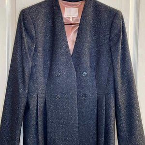 Women's Size 10 Grey Wool Lined Jacket with Pleats